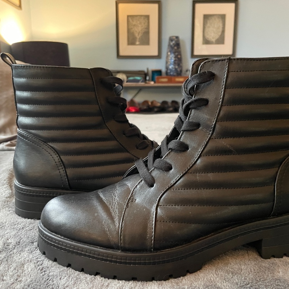 11W Wide Combat Boot Life stride stormy black